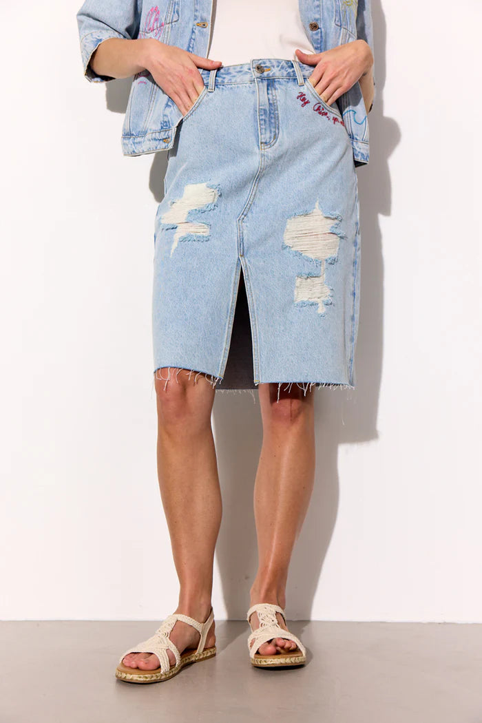 Hunkøn - Kenna Denim Nederdel - Light Denim