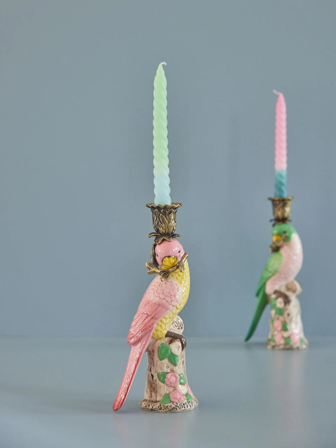 Rice - Bird Ceramic Candlestick - Pink