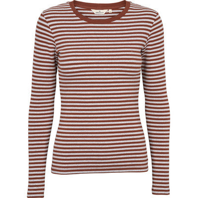 Basic Apparel - Ludmilla LS Tee - Tortoise shell / Grey melange