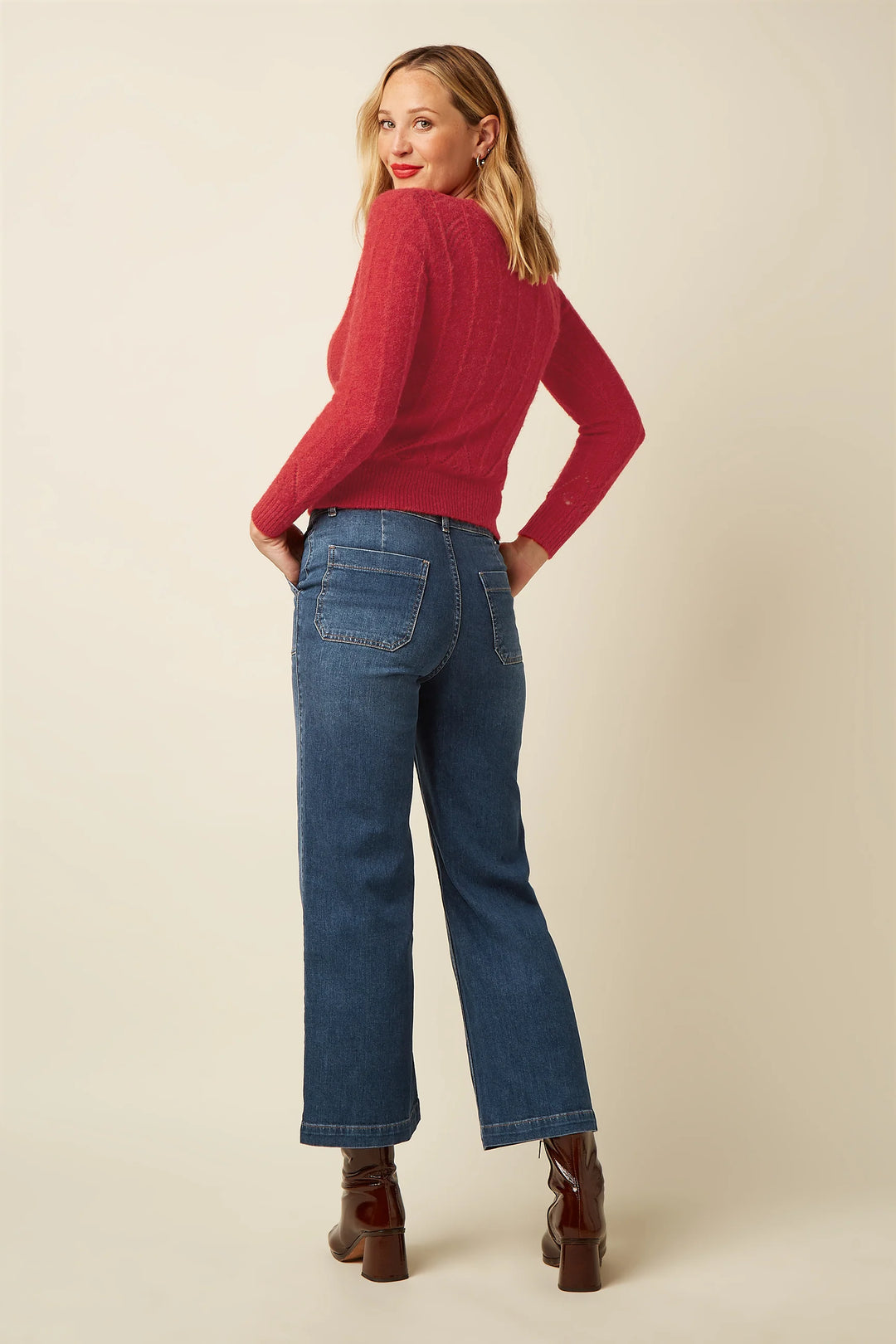 King Louie - Lia Top Hiver Strik - Fiery Red