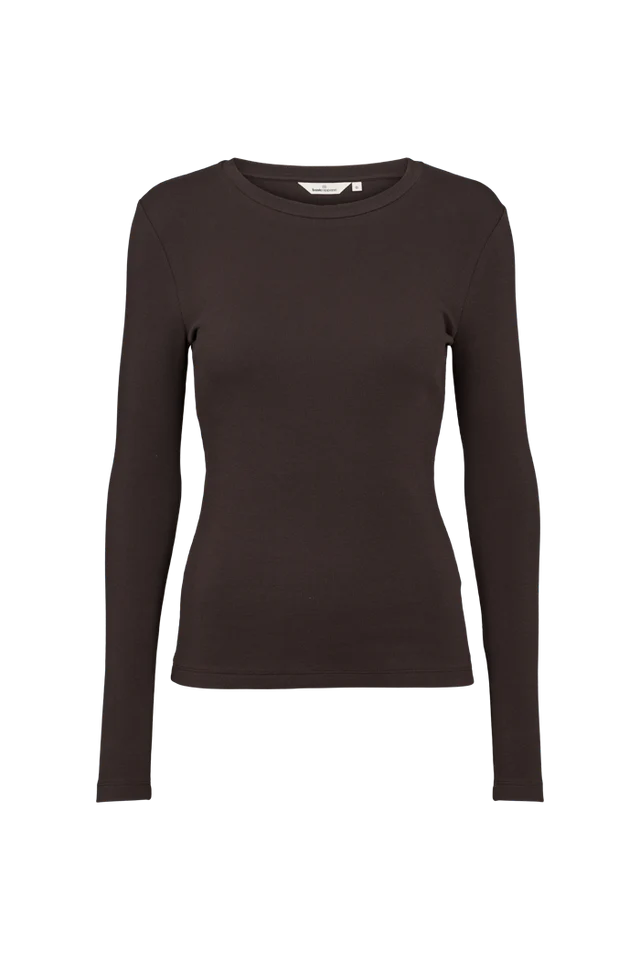 Basic Apparel - Ludmilla LS Tee - Chocolate Torte