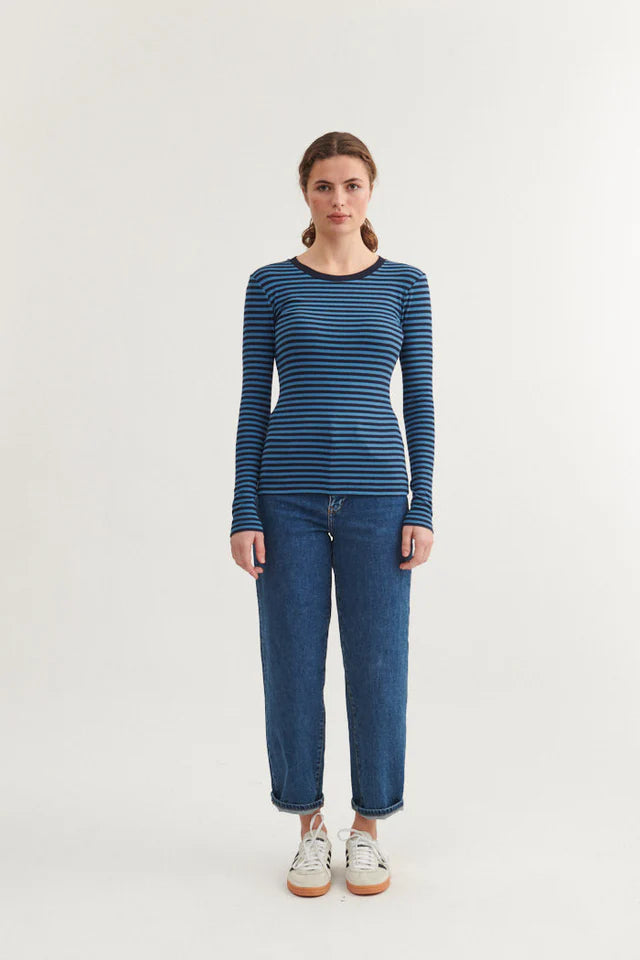 Basic Apparel - Ludmilla LS Tee - Copen Blue/Sky Captain