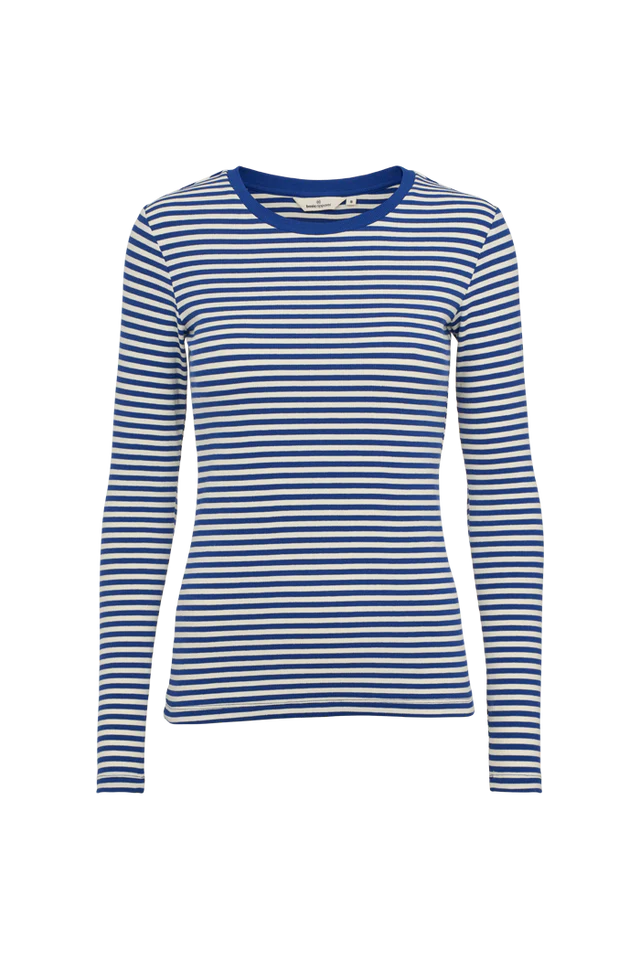 Basic Apparel - Ludmilla LS Tee - Sodalite Blue/Whisper White