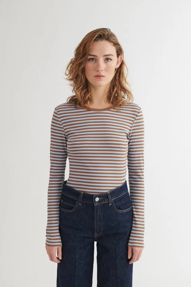 Basic Apparel - Ludmilla LS Tee - Nuthact/Dutchcanal
