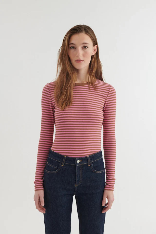 Basic Apparel - Ludmilla LS Tee - Cashmere Rose/Nuthatch