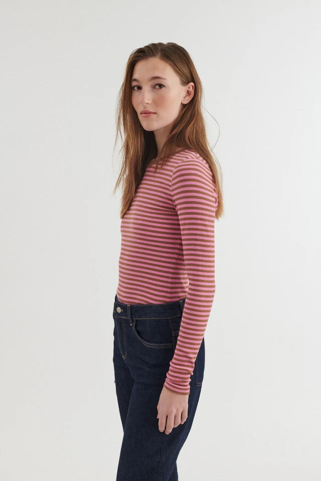 Basic Apparel - Ludmilla LS Tee - Cashmere Rose/Nuthatch