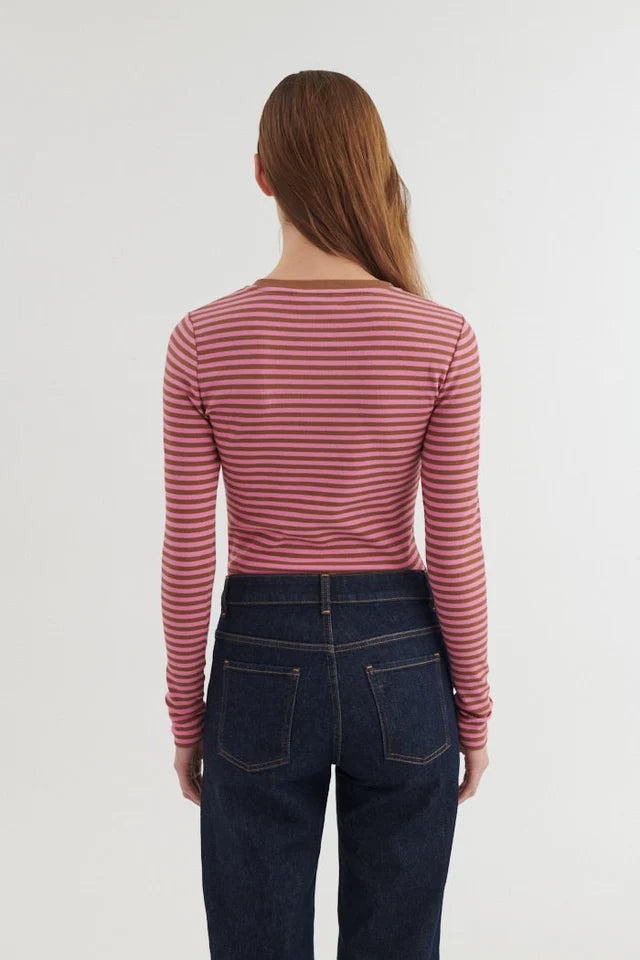 Basic Apparel - Ludmilla LS Tee - Cashmere Rose/Nuthatch