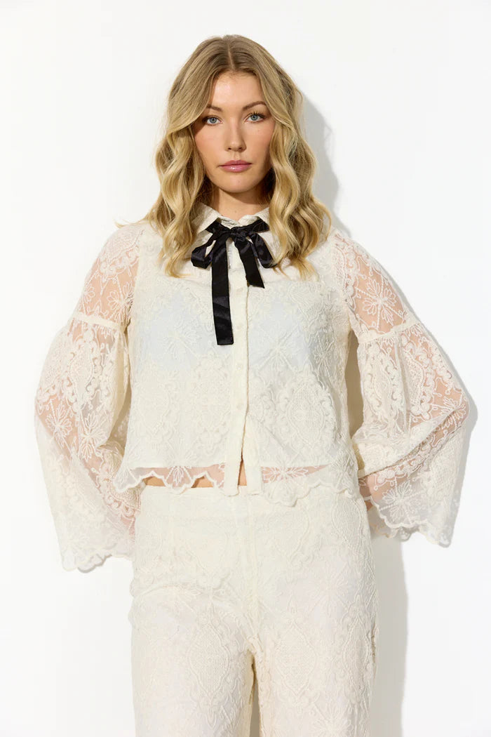 Female - Lulu Lace Shirt - Cream Lace