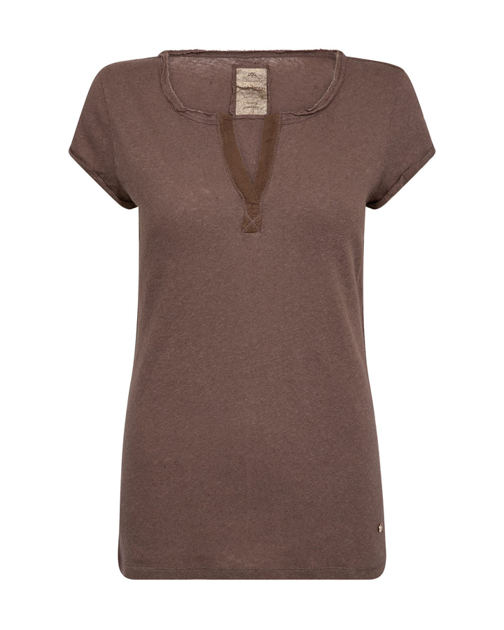 Mos Mosh - Troy T-shirt SS - Coffee Quartz
