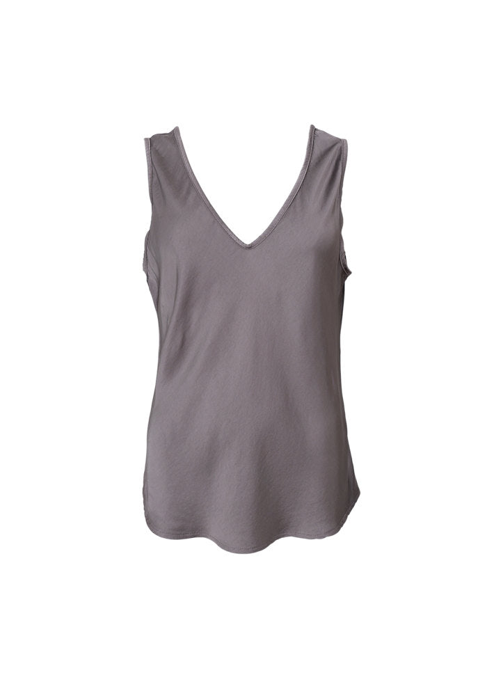 Black Colour - Mabel Double V-Neck Top - Taupe
