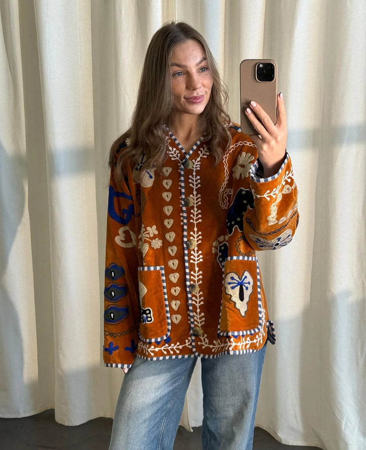 Sissel Edelbo - Maggie jacket - Velvet Brown - ONE SIZE