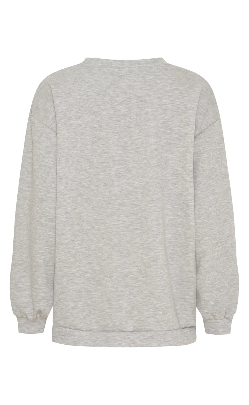 Marta - Hibiscus Sweatshirt - Grey/Pink