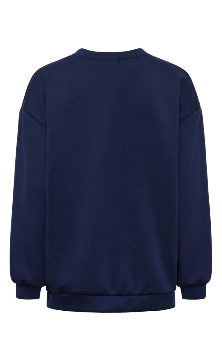 Marta - Hibiscus Nerina Sweatshirt - Navy/Red