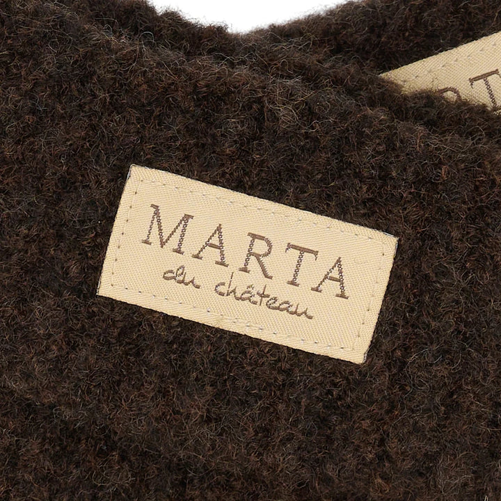 Marta - Knit Mitten Gloves - Brown