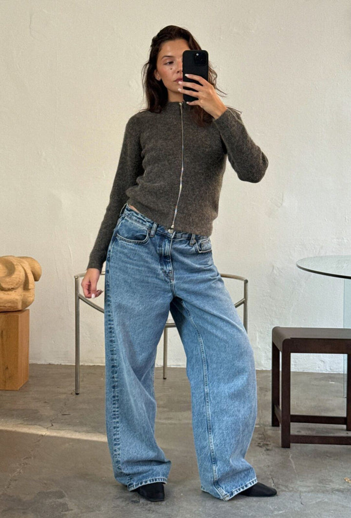 Boii - Milla Knit Zipper - Mole Melange