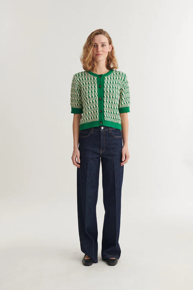 Basic Apparel - Minie Cardigan - Abundant green/ Whisper White