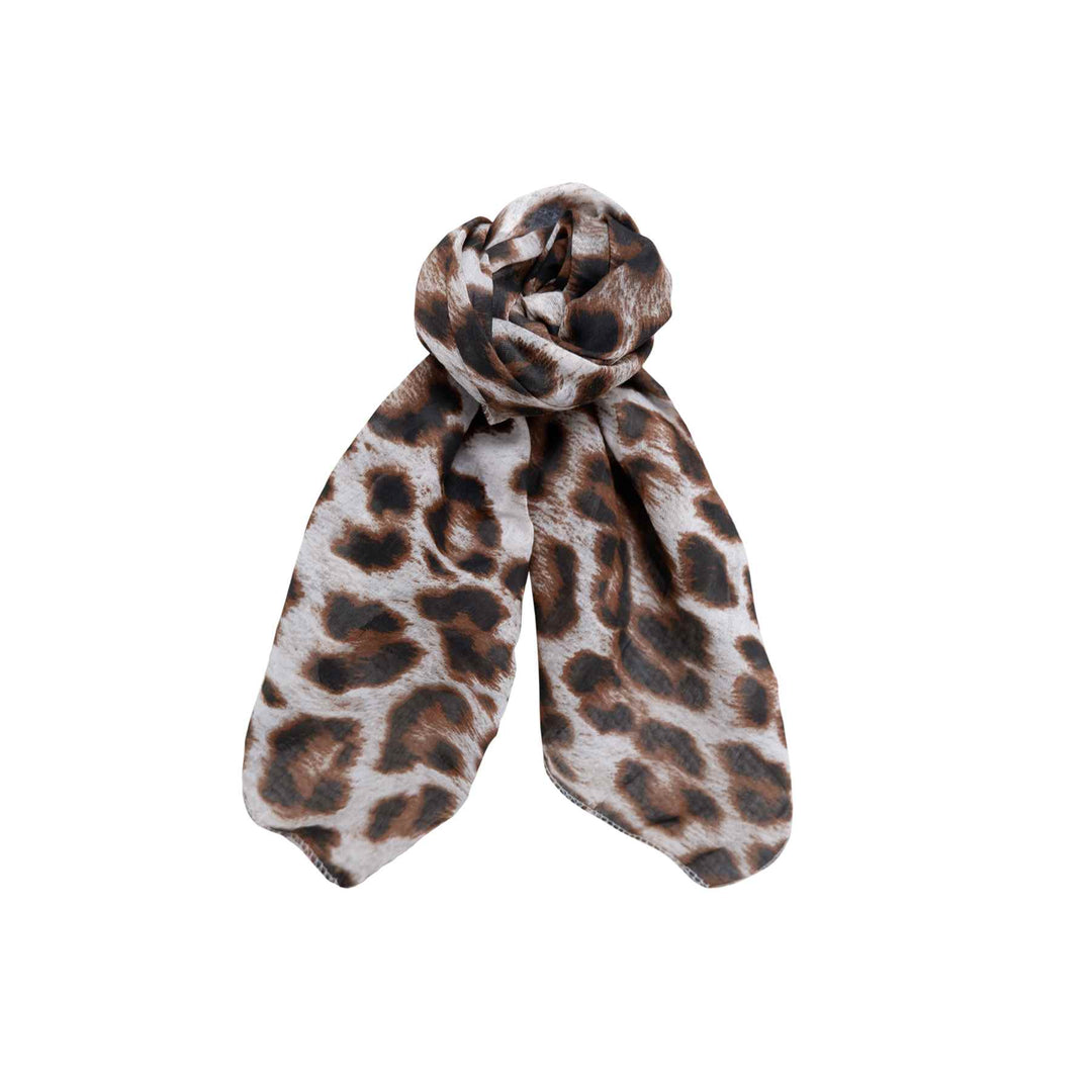 Black Colour - Sheila Leo Mini Scarf - Natural Leo