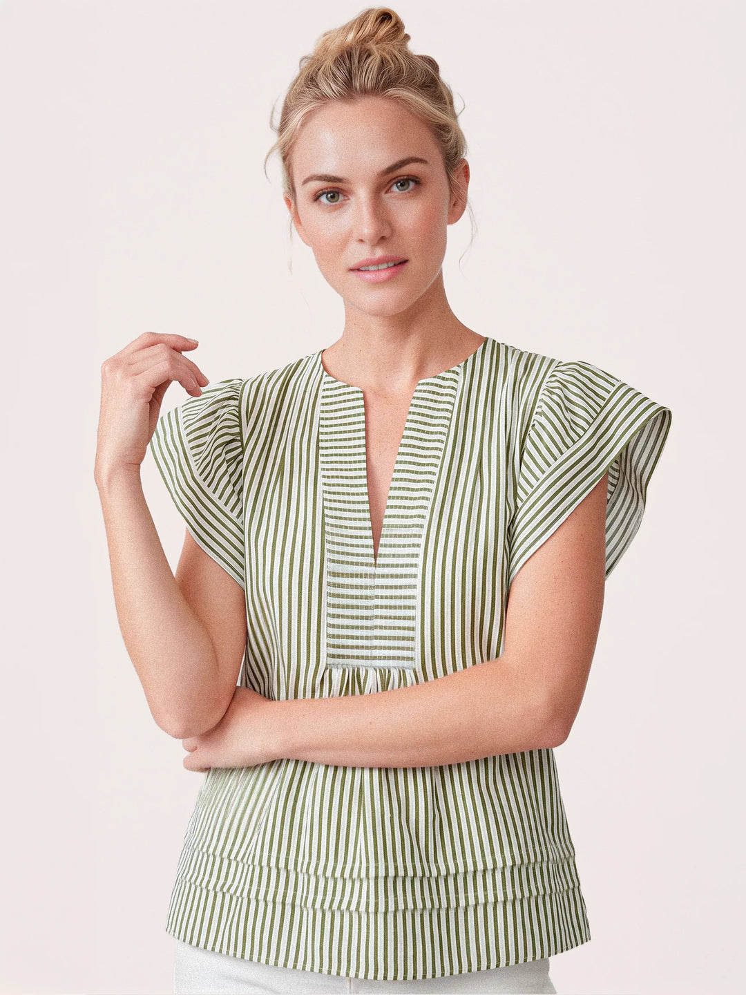 Gossia - Minka Bluse - Creme Navy Stripes