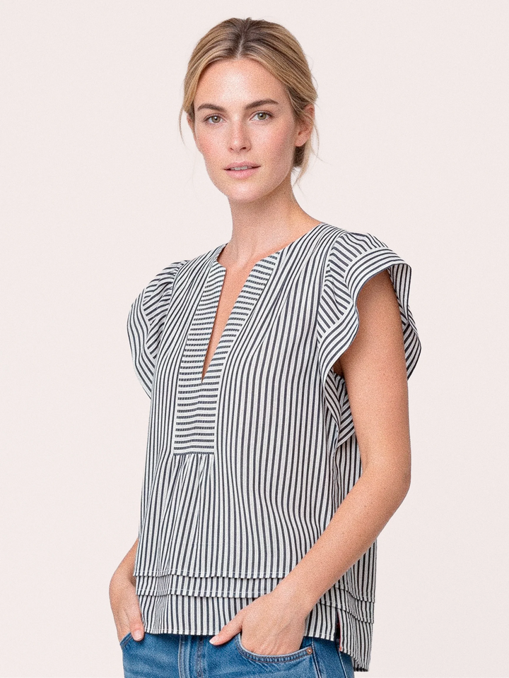 Gossia - Minka Jo Bluse - Creme Army Stripes