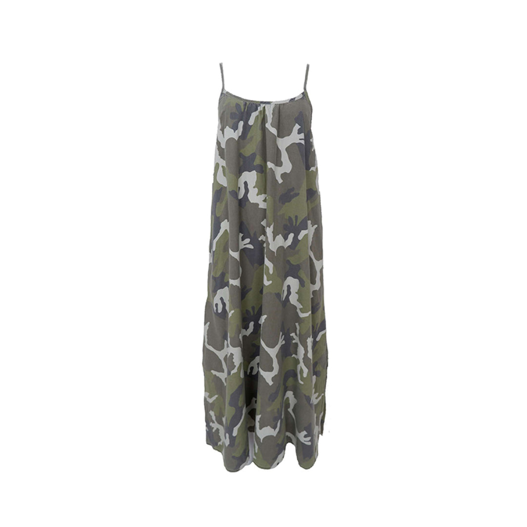 Black Colour - Minna Strap Dress - Camouflage