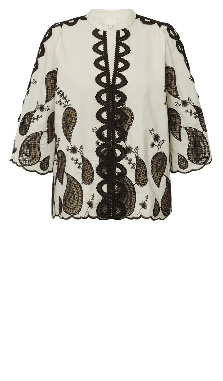 Gossia - Miraa blouse - Cream - Brown