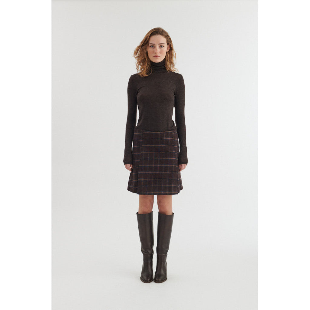 Basic Apparel - Misa Pleat Nederdel - Chicory Coffee