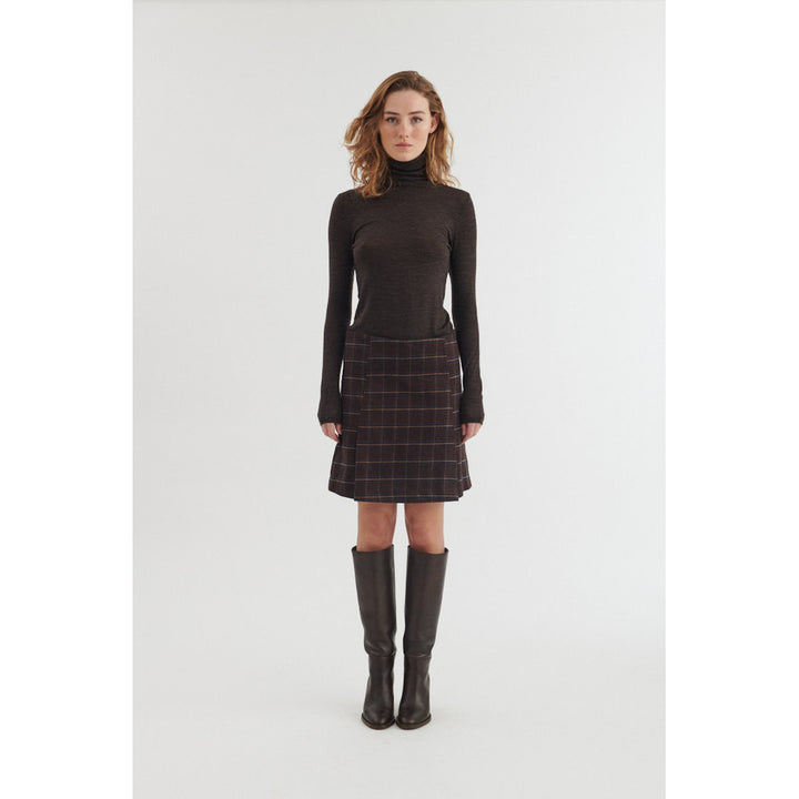 Basic Apparel - Misa Pleat Nederdel - Chicory Coffee
