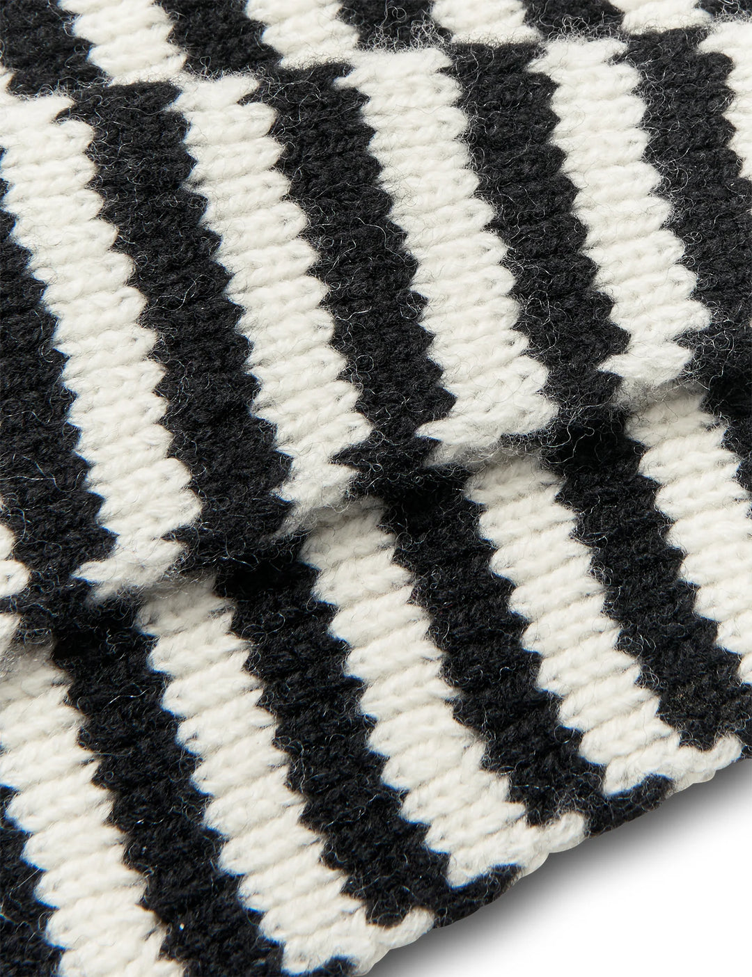 Mads Nørgaard - One Wool Momo Stripe Scarf - Black/Vanilla Ice