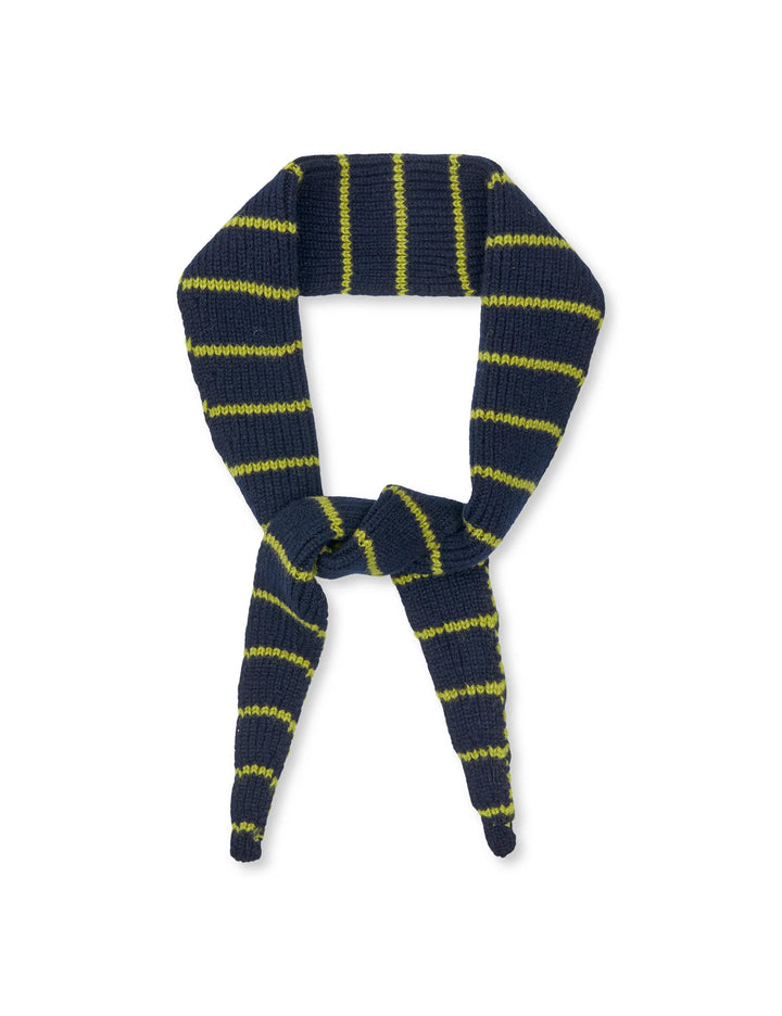 Mads Nørgaard - One Wool Momo Stripe Scarf - Sky Captain/Green Olive