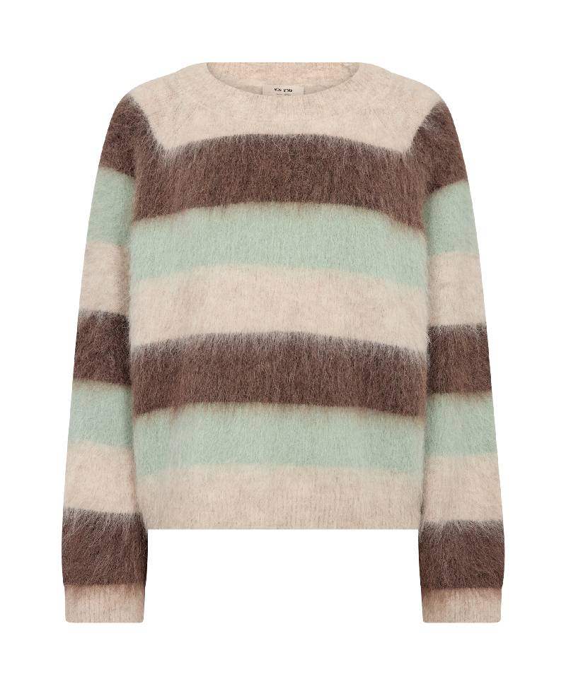 Mos Mosh - MMSuvi Stripe Knit - Frosty Green
