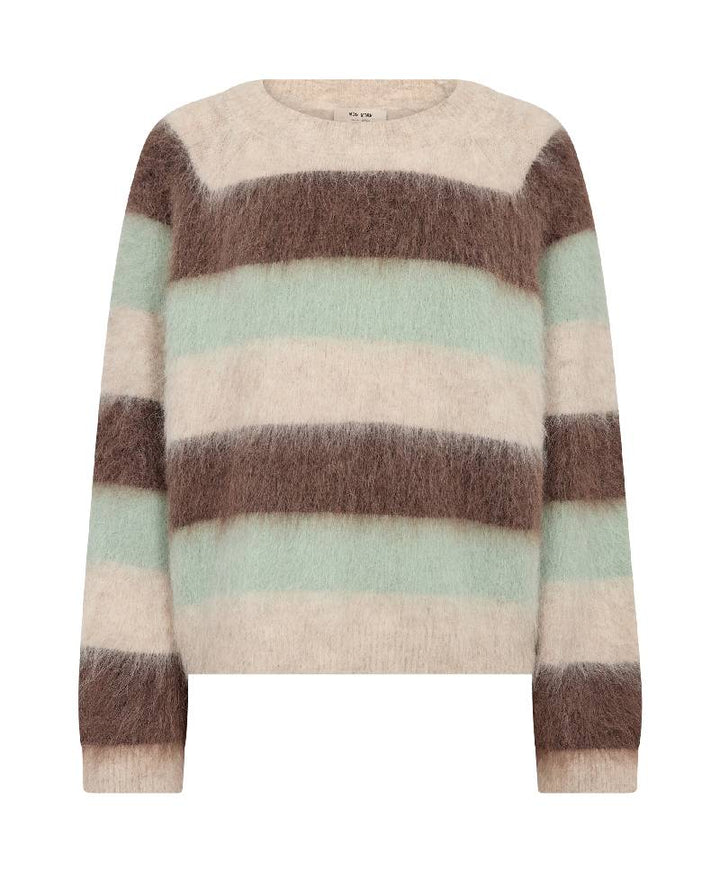 Mos Mosh - MMSuvi Stripe Knit - Frosty Green