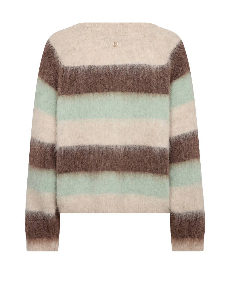 Mos Mosh - MMSuvi Stripe Knit - Frosty Green
