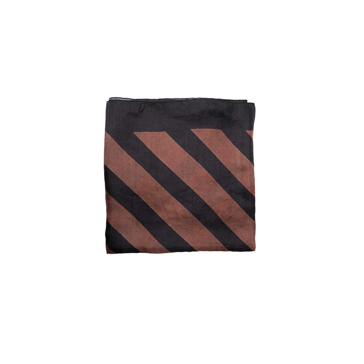 Black Colour - Nalira Silk Scarf - Mocca
