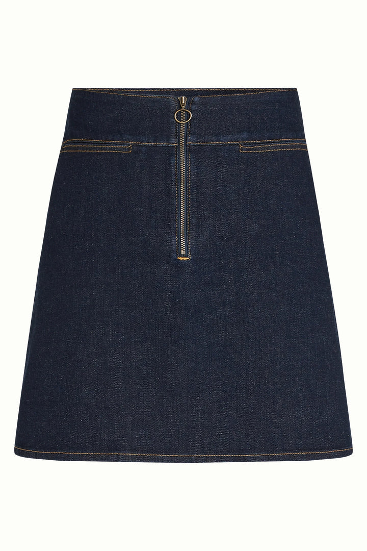 King Louie - Olivia Zip Nederdel Muse Denim - Rock Blue