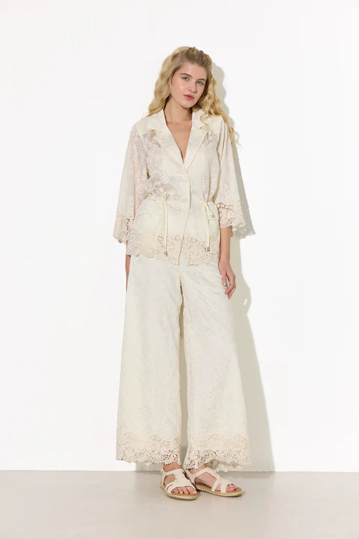 Hunkøn - Patty Lace Trousers - Cream