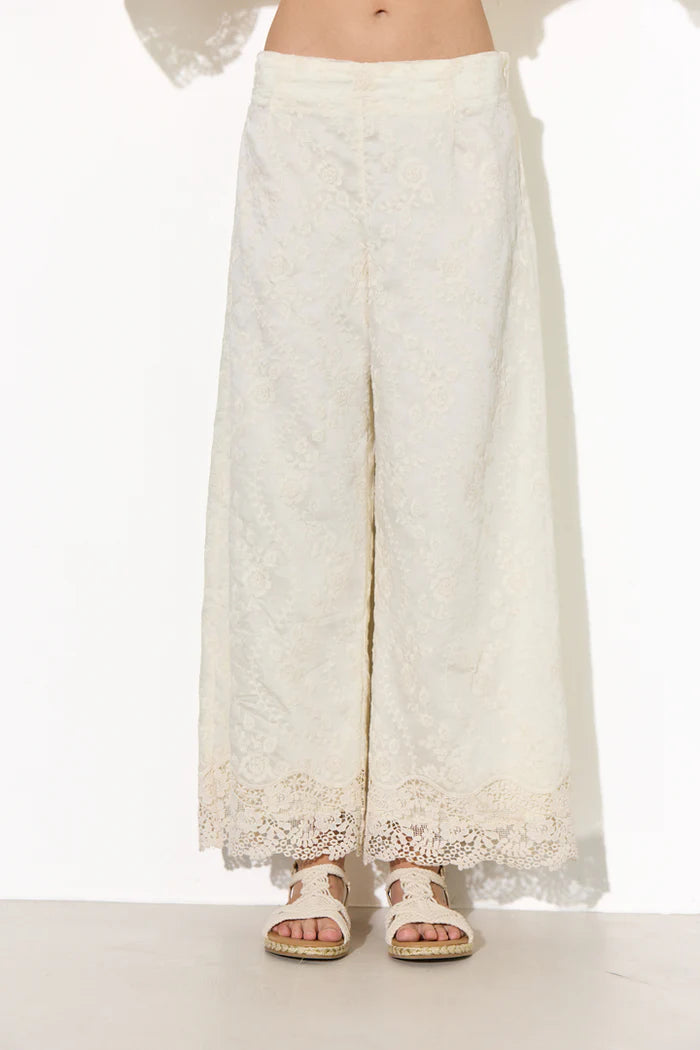 Hunkøn - Patty Lace Trousers - Cream