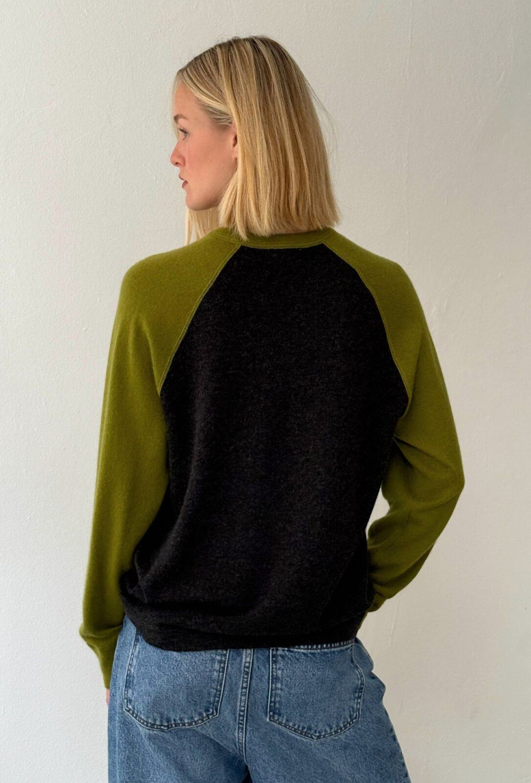 Boii - Polly Contrast Strik - Dark Grey Mel/Gartner Green