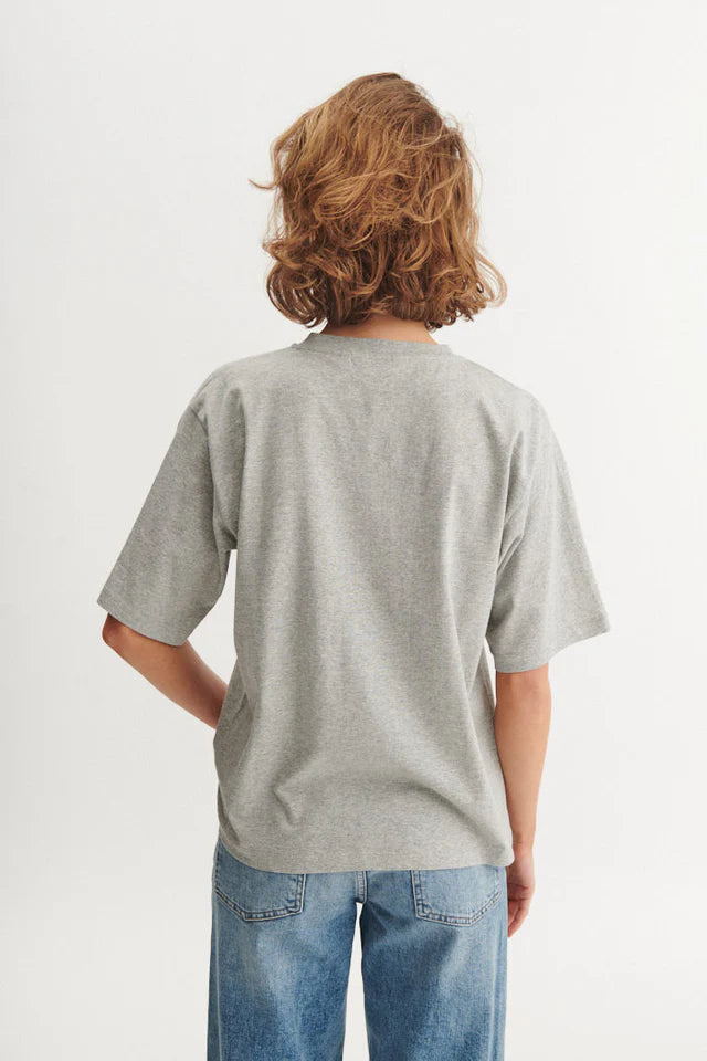 Basic Apparel - Raja T-shirt Bisou - Grey Melange/Lipstick