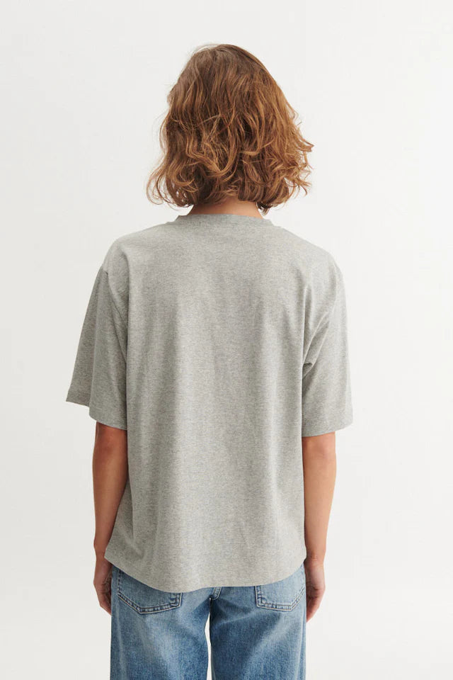 Basic Apparel - Raja T-shirt Bisou - Grey Melange/Red Lip