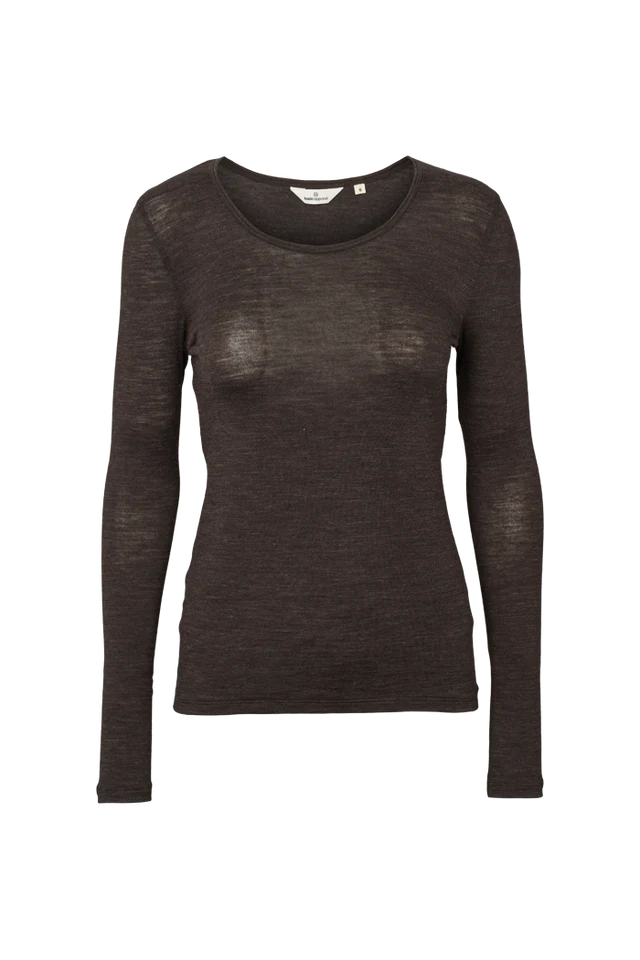 Basic Apparel - Rinka LS Tee - Chocolate Torte