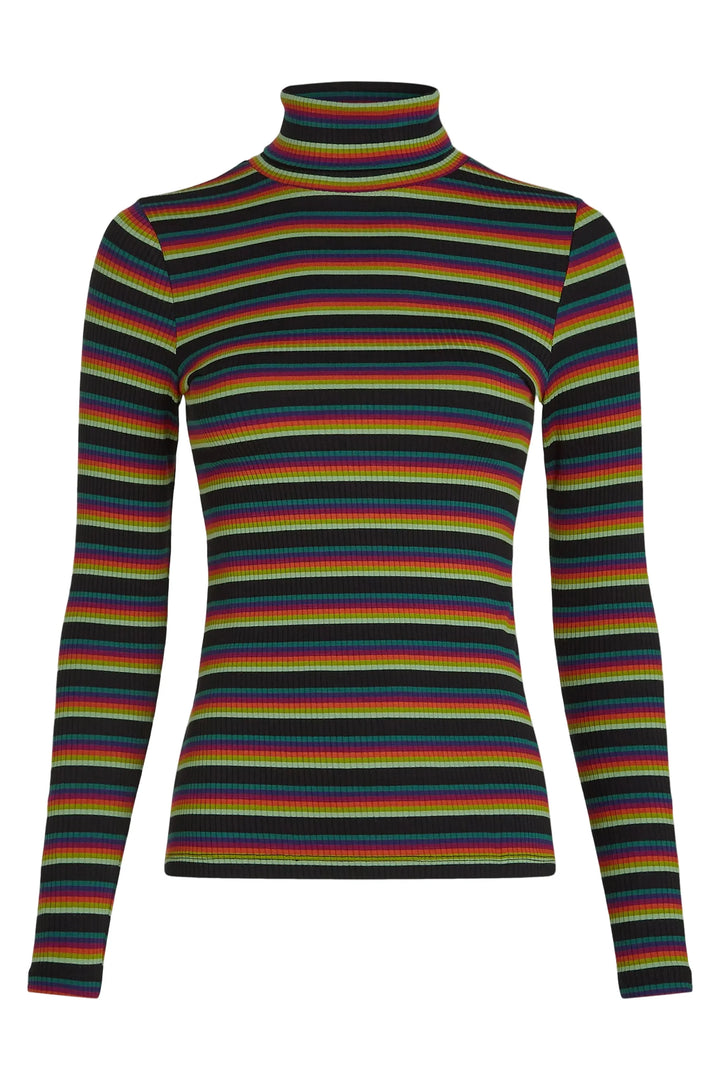 King Louie - Rollneck Top Lottie Stripe - Botanical Green