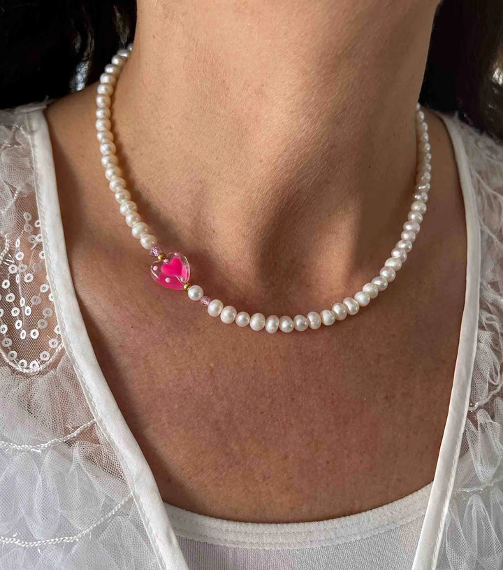 Nuni - Rosalia Halskæde - Pink - Onesize
