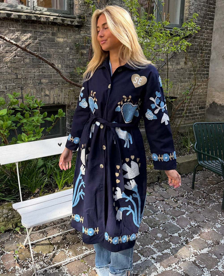 Sissel Edelbo - Rose Coat - Navy Horses - ONESIZE