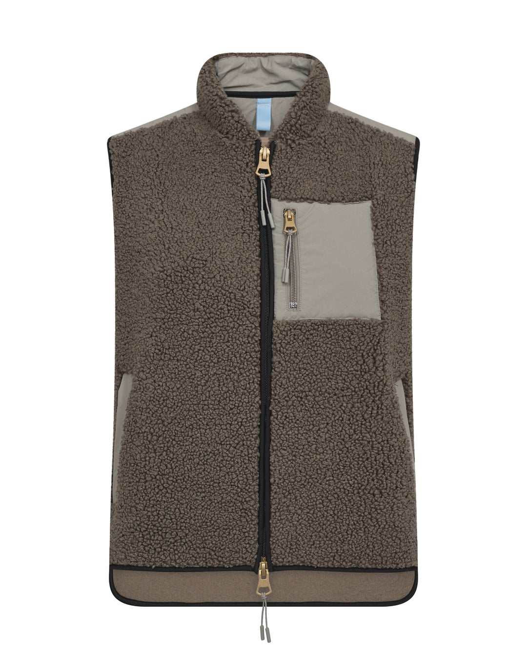 Mos Mosh - Rowe Eli Teddy vest - Dusty Olive