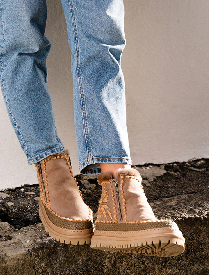 Laidback London - Setsu Floral - Ankle Boots - Peach