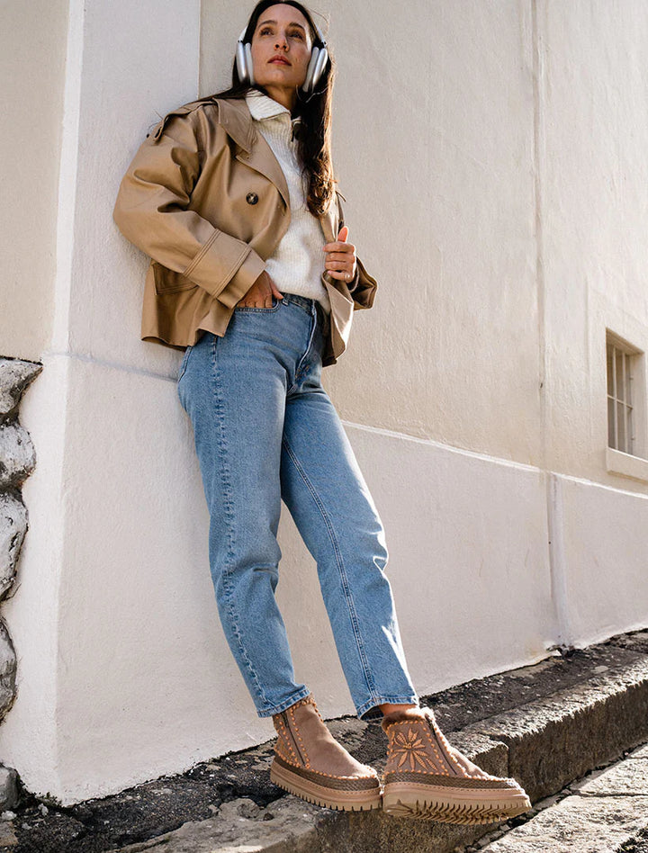 Laidback London - Setsu Floral - Ankle Boots - Peach