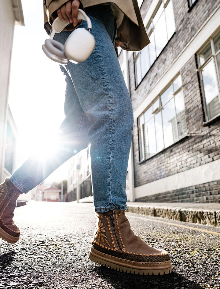 Laidback London - Setsu Floral - Ankle Boots - Peach