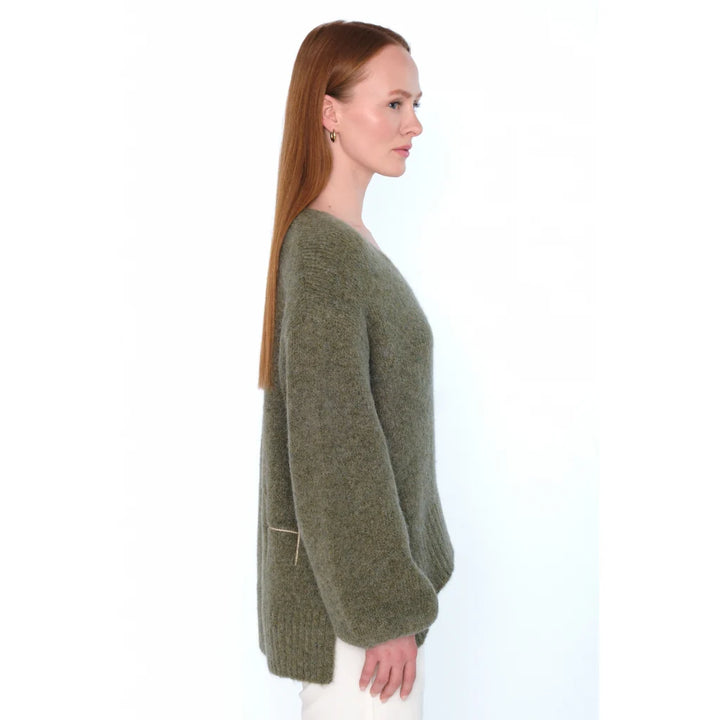 Hést - Sofie V-Neck Sweater - Winter Moss
