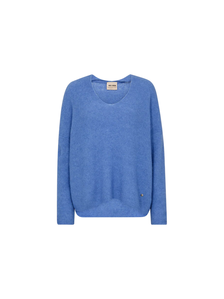 Mos Mosh - Thora V-Neck strik - Ultramarine