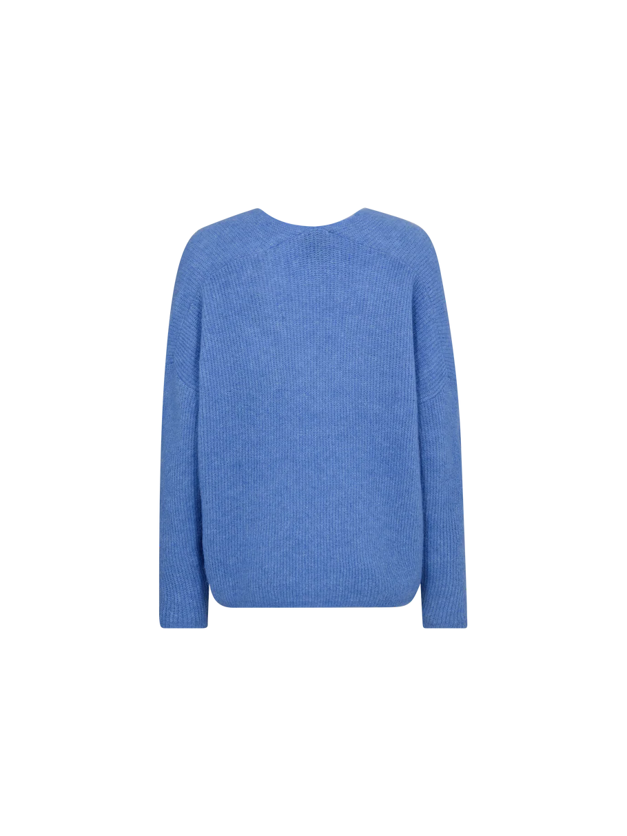Mos Mosh - Thora V-Neck strik - Ultramarine